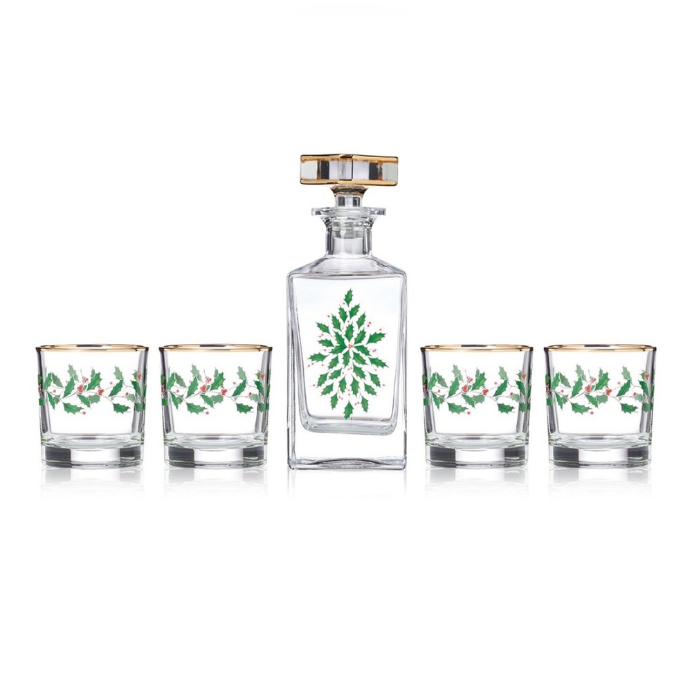 Lenox Holiday Double Old Fashioned Glass & Decanter Set